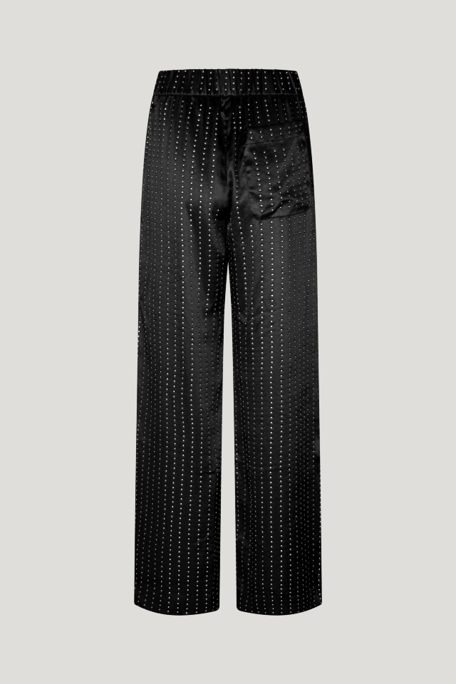 Nala Trousers Black Crystal These soft, wide-leg trousers feature an elasticated waistband and pockets at the sides - back image