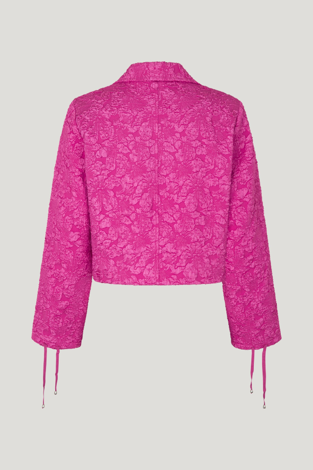 Bevin Blazer Rose Violet This cropped jacket features button closures, a notched lapel, and full lining - back image
