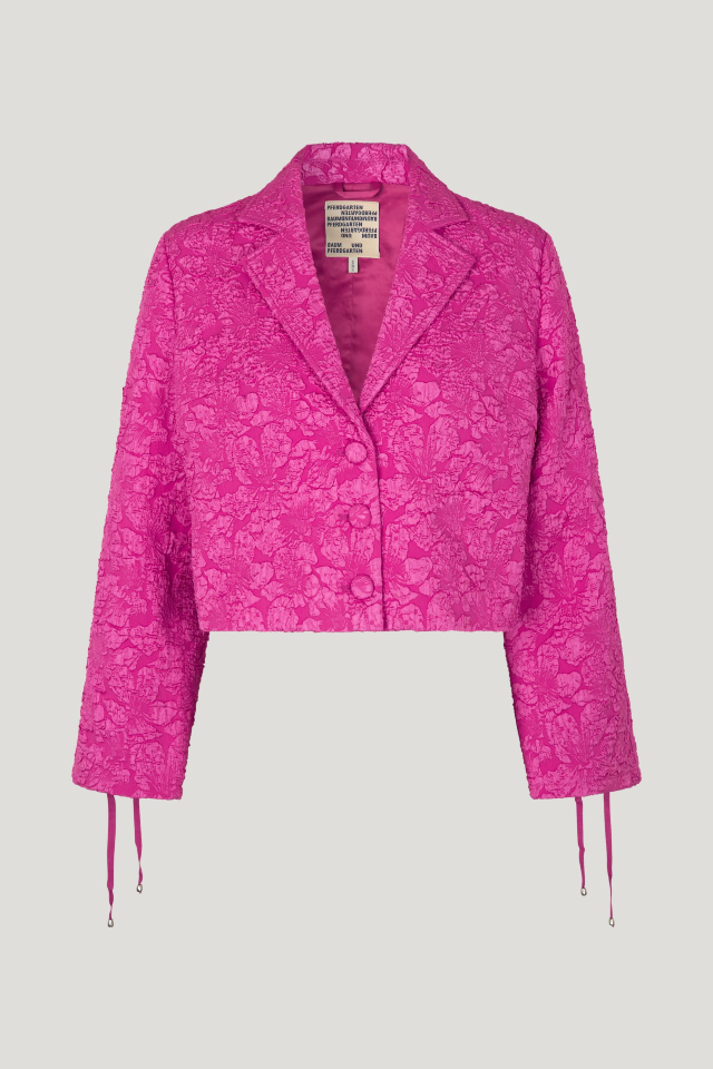 Bevin Blazer Rose Violet This cropped jacket features button closures, a notched lapel, and full lining - front image