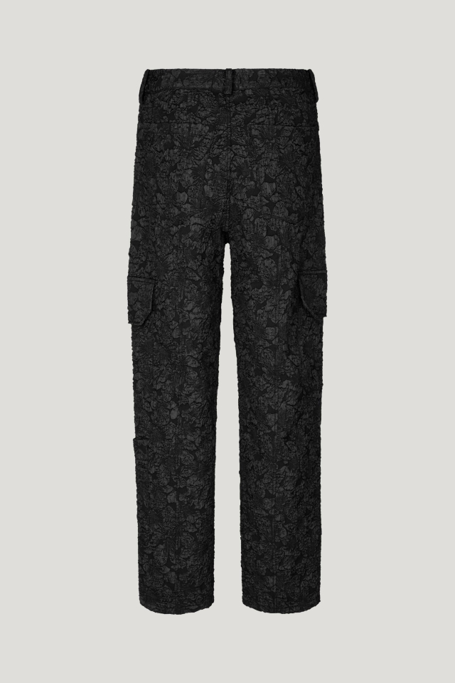 Nachi Trousers Black These ankle-length, mid-rise jacquard trousers feature a zip fly with button closure - back image