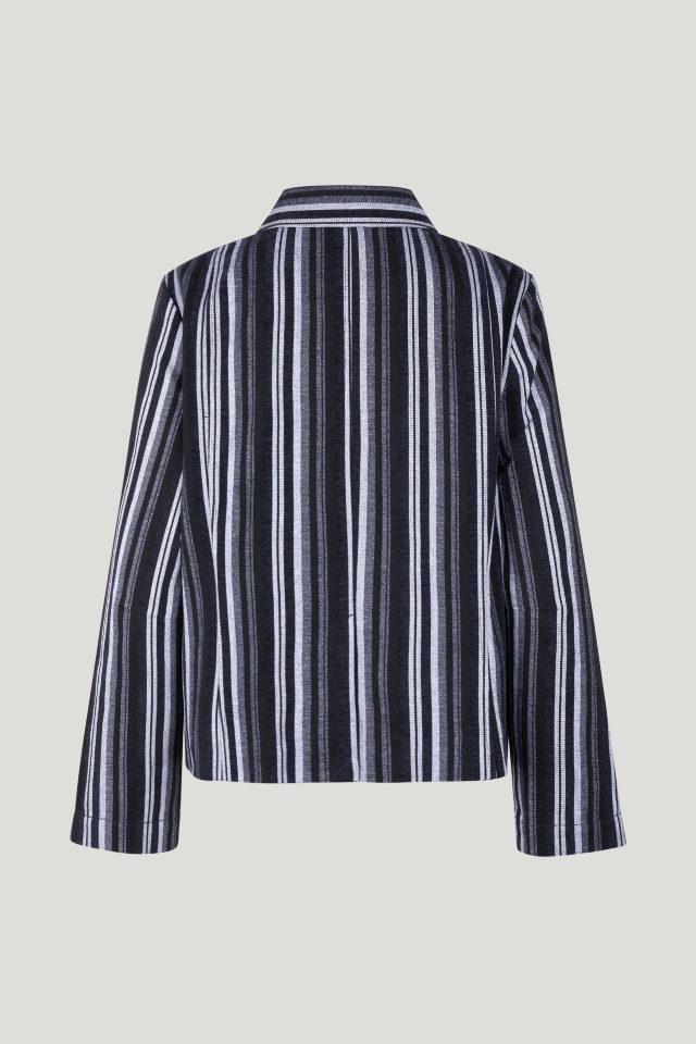 Berniece Jacket Inkling Blue Stripe This shirt-style jacket features large button closures, patch pockets at the front, and buttons at the wrists - back image