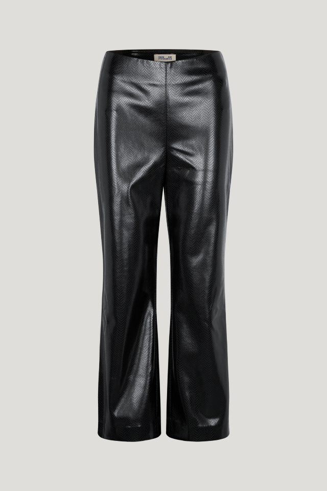 Norma Pantalón Black Snake Pantalones elásticos de talle medio con cierre de cremallera en el lateral y bolsillos en la parte trasera - front image