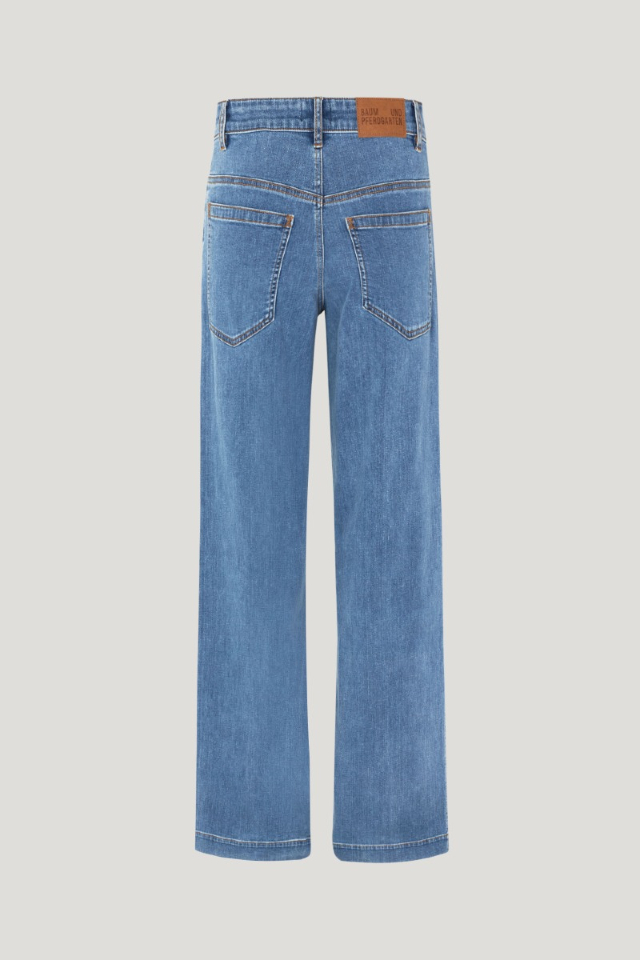 Nicette Jeans Denim Blue High-waisted jeans with wide legs - back image