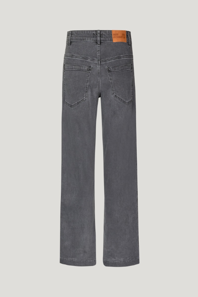 Nicette Jeans Grey Denim High-waisted jeans with wide legs - back image