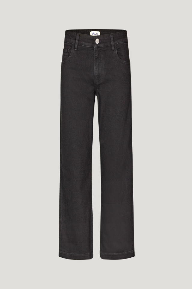 Nicette Jeans Black Denim High-waisted jeans with wide legs - front image
