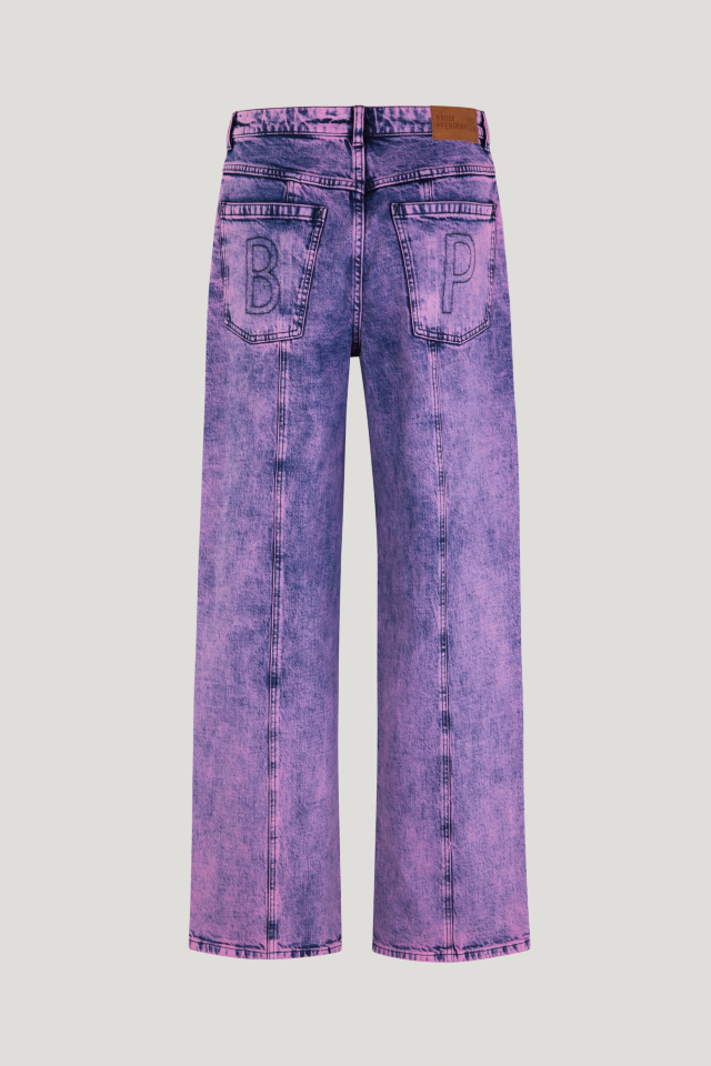 Nara Jeans Orchid Vintage Denim Jeans met hoge taille, rechte pijpen, gulp met rits- en knoopsluiting en vier zakken - back image