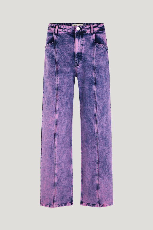 Nara Jeans Orchid Vintage Denim Jeans met hoge taille, rechte pijpen, gulp met rits- en knoopsluiting en vier zakken - front image