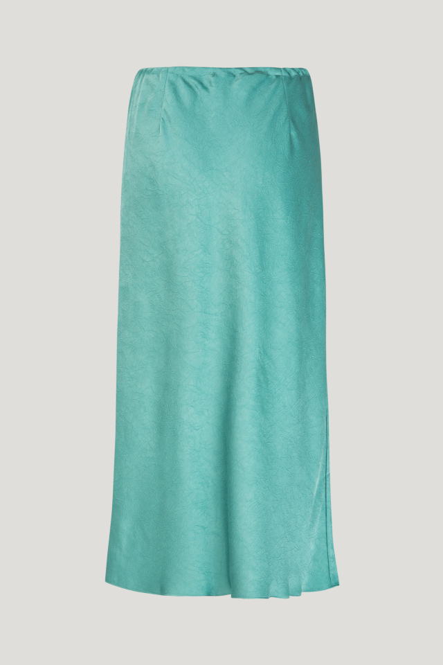 Sinai Falda Trellis Esta falda midi de estilo lencero presenta cintura elástica y cordón ajustable en la cintura - back image