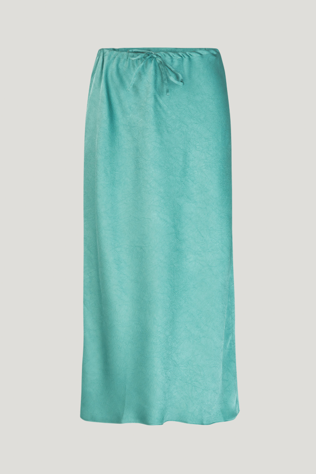 Sinai Falda Trellis Esta falda midi de estilo lencero presenta cintura elástica y cordón ajustable en la cintura - front image
