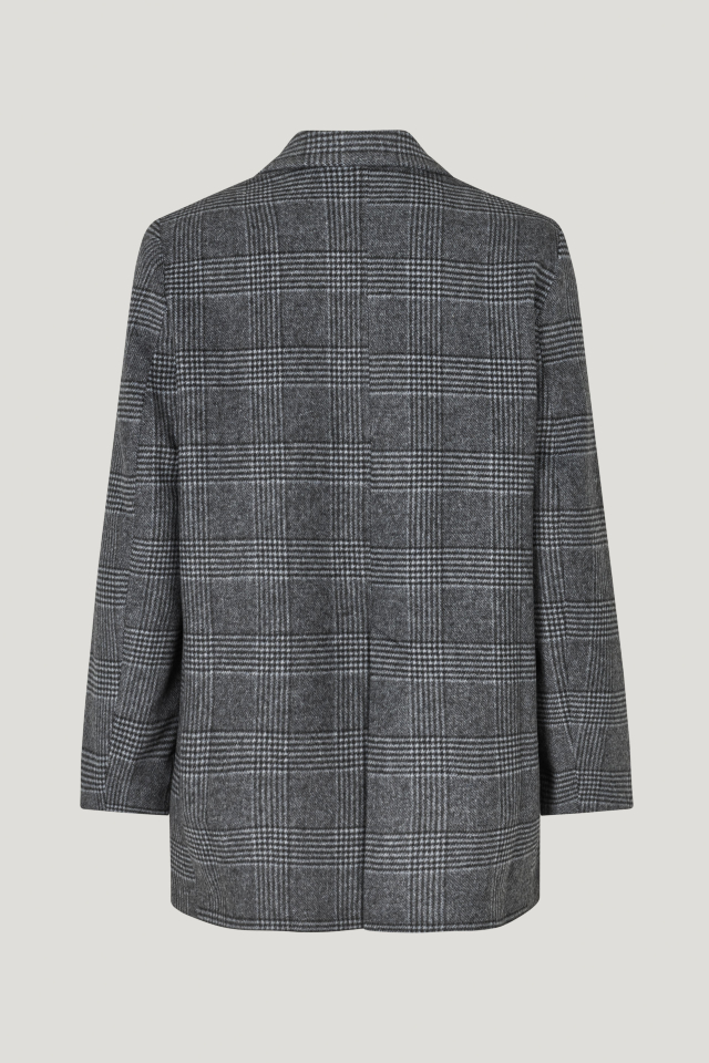 Barry Blazer Grey Royal Check This boxy blazer features button closures and four pockets in the front - back image