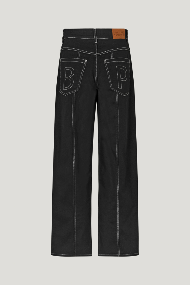 Nara Jeans Black These high-rise trousers feature a straight leg, zip fly with button closure, and four pockets - back image
